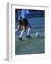 Two Teenage Girls Running for a Soccer Ball-null-Framed Photographic Print