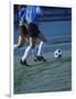 Two Teenage Girls Running for a Soccer Ball-null-Framed Photographic Print