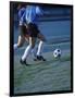 Two Teenage Girls Running for a Soccer Ball-null-Framed Photographic Print