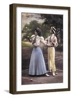 Two Tennis Players-null-Framed Art Print