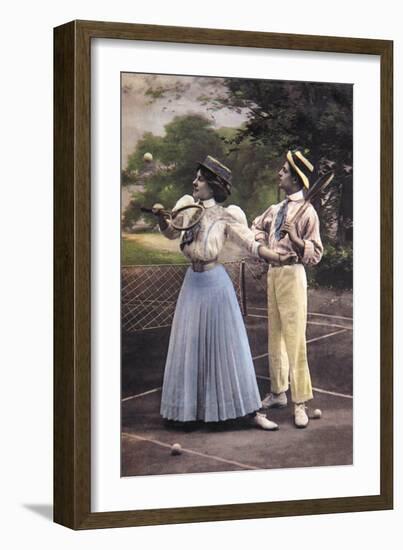 Two Tennis Players-null-Framed Art Print