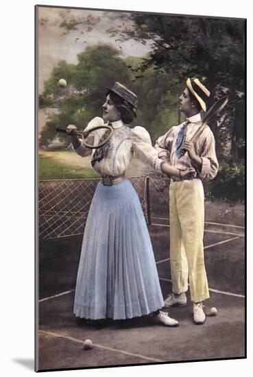 Two Tennis Players-null-Mounted Art Print