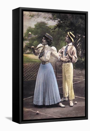 Two Tennis Players-null-Framed Stretched Canvas