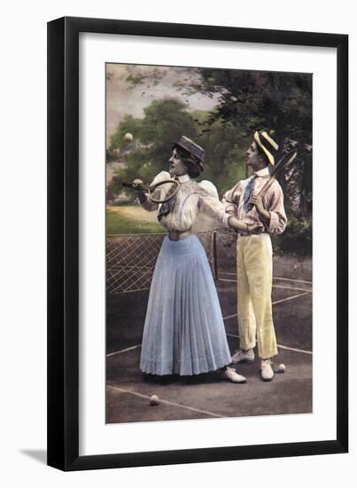 Two Tennis Players-null-Framed Art Print