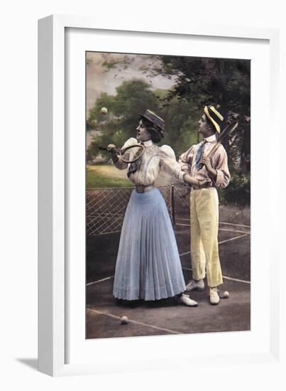 Two Tennis Players-null-Framed Art Print