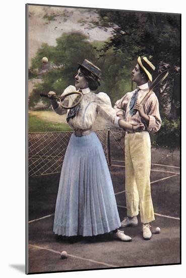 Two Tennis Players-null-Mounted Art Print