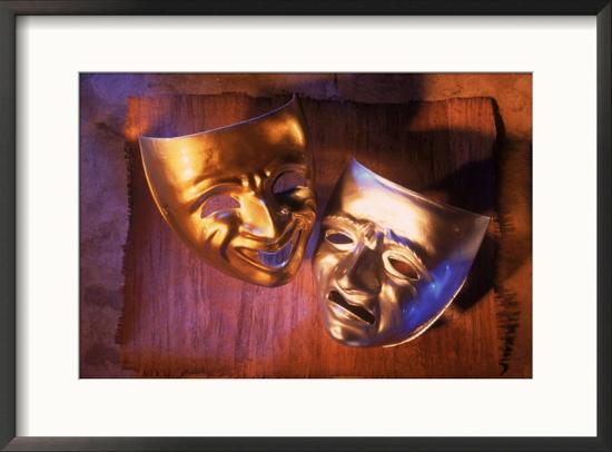 Two Theatre Masks (Comedy and Tragedy)-Eric Kamp-Framed Photographic Print