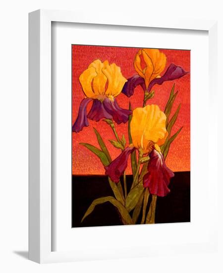 Two Toned Irises-John Newcomb-Framed Giclee Print