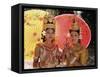 Two Traditional Cambodian Apsara Dancers, Siem Reap Province, Cambodia-Gavin Hellier-Framed Stretched Canvas