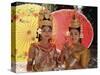 Two Traditional Cambodian Apsara Dancers, Siem Reap Province, Cambodia-Gavin Hellier-Stretched Canvas