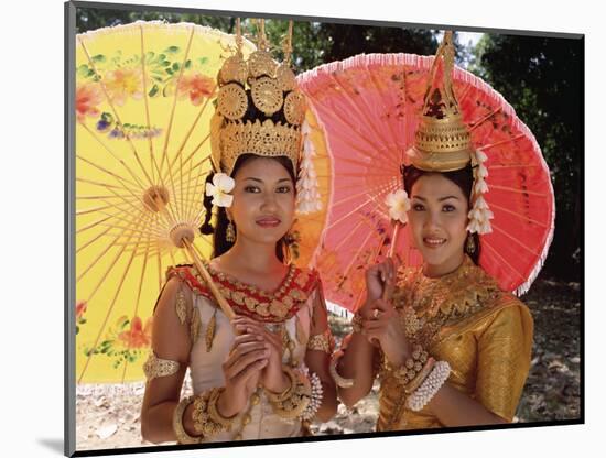 Two Traditional Cambodian Apsara Dancers, Siem Reap Province, Cambodia-Gavin Hellier-Mounted Photographic Print