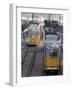 Two Trams in Budapest, Hungary, Europe-Martin Child-Framed Photographic Print