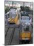 Two Trams in Budapest, Hungary, Europe-Martin Child-Mounted Photographic Print