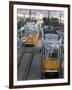 Two Trams in Budapest, Hungary, Europe-Martin Child-Framed Photographic Print