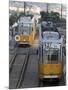 Two Trams in Budapest, Hungary, Europe-Martin Child-Mounted Photographic Print