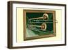 Two Trombones in Frame-null-Framed Art Print