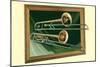 Two Trombones in Frame-null-Mounted Art Print