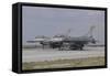 Two Turkish Air Force F-16C Aircraft Ready for Take-Off-Stocktrek Images-Framed Stretched Canvas