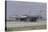 Two Turkish Air Force F-16C Aircraft Ready for Take-Off-Stocktrek Images-Stretched Canvas