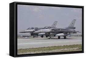 Two Turkish Air Force F-16C-D Block 52+ Aircraft Ready for Take-Off-Stocktrek Images-Framed Stretched Canvas