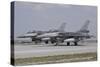 Two Turkish Air Force F-16C-D Block 52+ Aircraft Ready for Take-Off-Stocktrek Images-Stretched Canvas