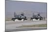 Two Turkish Air Force F-4E 2020 Terminator Aircraft Standby with Crew Chiefs-Stocktrek Images-Mounted Photographic Print