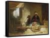 Two Turks in a Coffee House-Carl Spitzweg-Framed Stretched Canvas