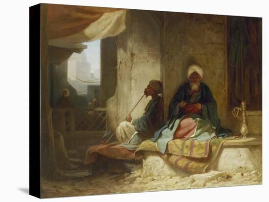 Two Turks in a Coffee House-Carl Spitzweg-Stretched Canvas