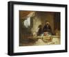 Two Turks in a coffee house-Carl Spitzweg-Framed Premium Giclee Print