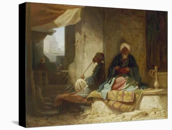 Two Turks in a coffee house-Carl Spitzweg-Stretched Canvas