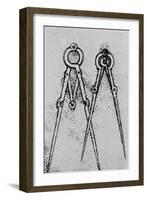 Two Types of Adjustable-Opening Compass, Paris Manuscript H, 1493-4-Leonardo da Vinci-Framed Giclee Print