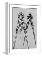 Two Types of Adjustable-Opening Compass, Paris Manuscript H, 1493-4-Leonardo da Vinci-Framed Giclee Print