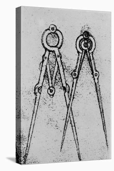 Two Types of Adjustable-Opening Compass, Paris Manuscript H, 1493-4-Leonardo da Vinci-Stretched Canvas