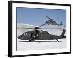 Two U.S. Army UH-60 Black Hawk Helicopters-Stocktrek Images-Framed Photographic Print