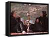 Two Unidentified Iranian Women Smoke a Water Pipe-null-Framed Stretched Canvas