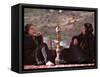 Two Unidentified Iranian Women Smoke a Water Pipe-null-Framed Stretched Canvas