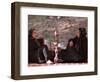 Two Unidentified Iranian Women Smoke a Water Pipe-null-Framed Photographic Print