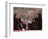 Two Unidentified Iranian Women Smoke a Water Pipe-null-Framed Photographic Print