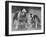 Two Unnamed Bulldogs Stand Together Owned by Green-Thomas Fall-Framed Photographic Print