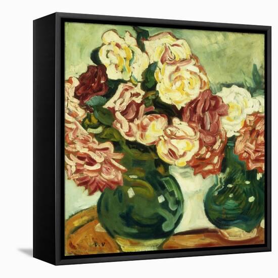 Two Vases of Roses; Deux Vases De Roses, 1907 (Oil on Board)-Louis Valtat-Framed Stretched Canvas