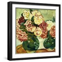Two Vases of Roses; Deux Vases De Roses, 1907 (Oil on Board)-Louis Valtat-Framed Giclee Print