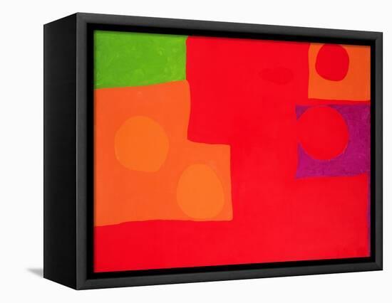 Two Vermillions, Green and Purple in Red: March 1965-Patrick Heron-Framed Stretched Canvas