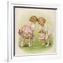 Two Very Small Girls Introduce Their Dolls to Each Other-Ida Waugh-Framed Premium Photographic Print