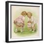 Two Very Small Girls Introduce Their Dolls to Each Other-Ida Waugh-Framed Photographic Print