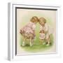 Two Very Small Girls Introduce Their Dolls to Each Other-Ida Waugh-Framed Photographic Print