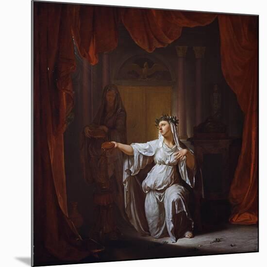 Two Vestal Virgins (Panel)-Nicolaes Verkolje-Mounted Giclee Print