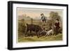 Two Victorian Boys with Dog and Goat-null-Framed Art Print