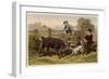 Two Victorian Boys with Dog and Goat-null-Framed Art Print