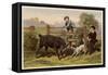 Two Victorian Boys with Dog and Goat-null-Framed Stretched Canvas