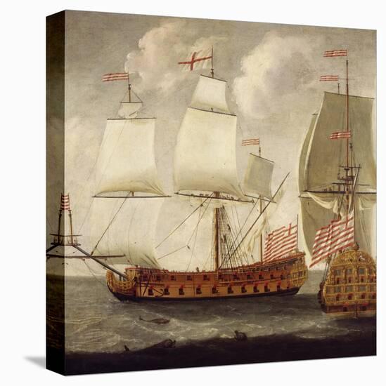 Two Views of East Indiaman of Time of King William Iii, Ca 1685-Isaac Sailmaker-Stretched Canvas